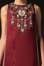 Embroidered Burgundy Couture Dress