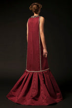 Embroidered Burgundy Couture Dress