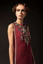 Embroidered Burgundy Couture Dress