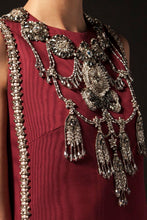 Embroidered Burgundy Couture Dress