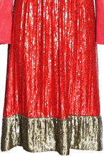 Red & Gold Sequin Dress