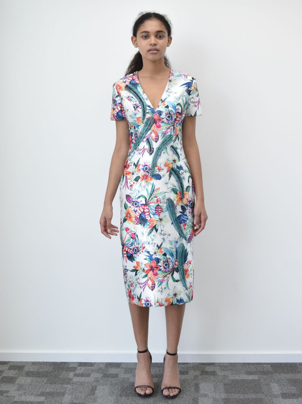 Mikado Silk Dress With Beading