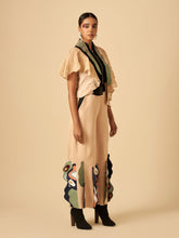 ECRU FLUTE TOP & TROUSER SET