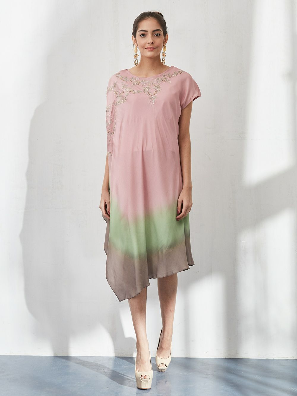 Tricolor Shaded Dress