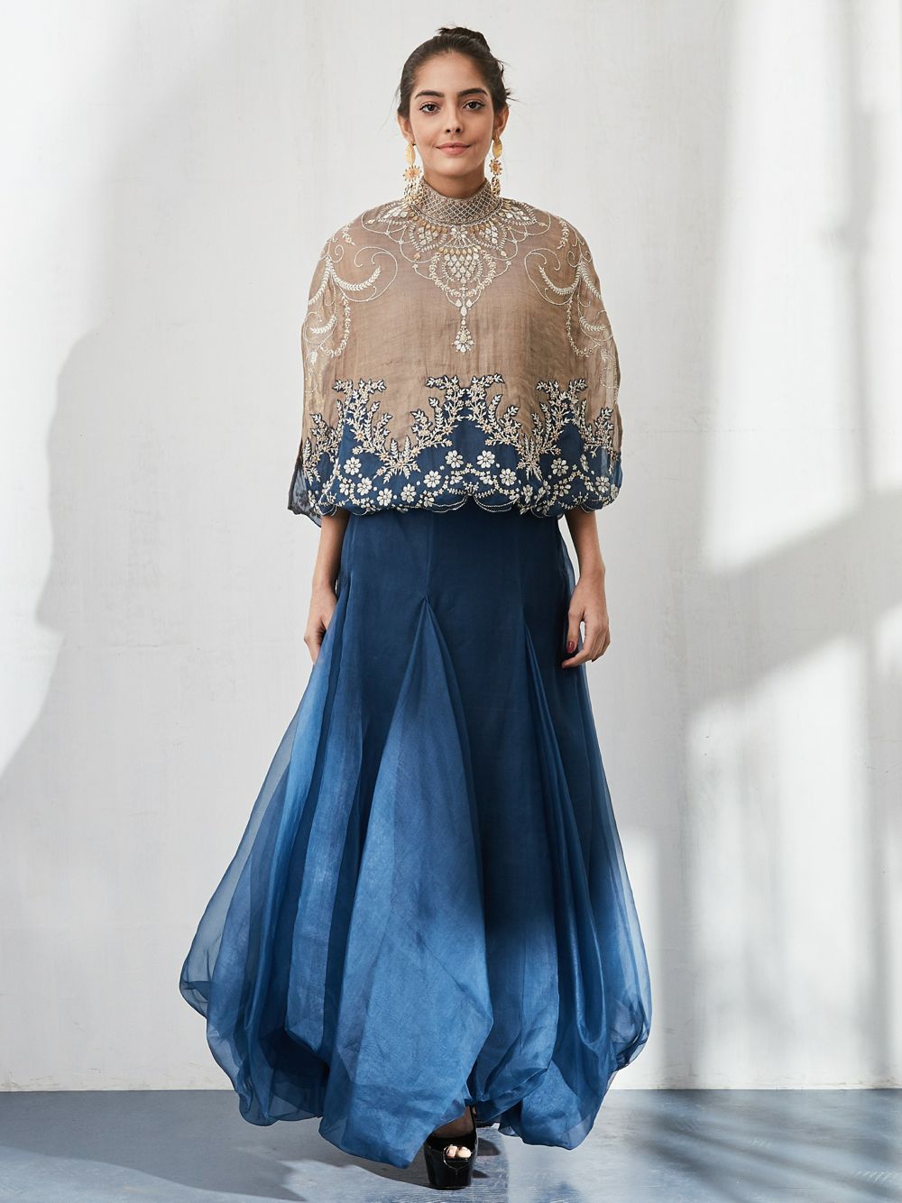 Neutral Cape Set with Skirt