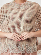 Nude Pink Cape Set with Dress