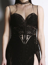 Sleeveless Embroidered Gown Roseline