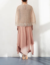 Nude Pink Cape Set with Dress