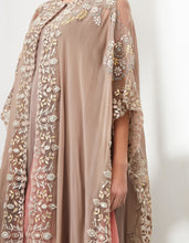 Pink Hand Embroidered Cape with Dress Set