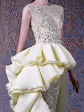 RUFFLED SHEER DRESS