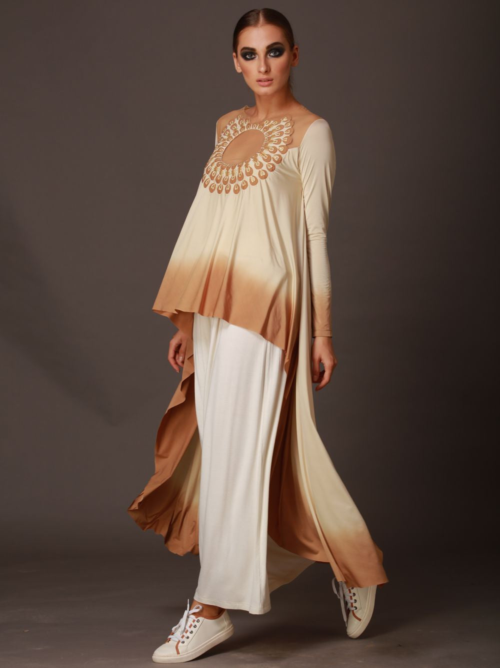 Peacock Swirl Asymmetric Top