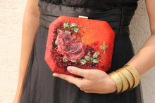 Maroon Rose Clutch