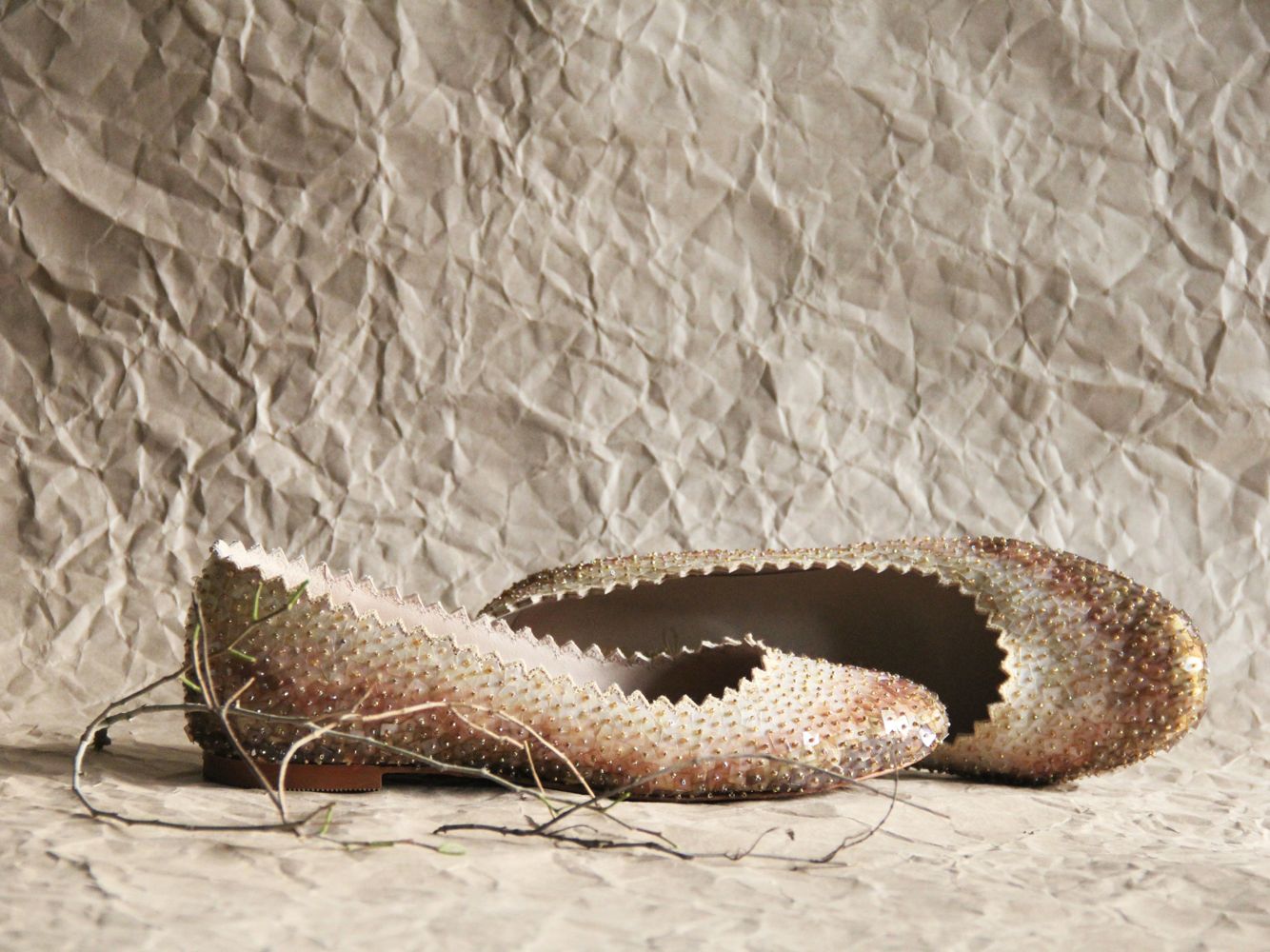 Vintage Gold Glass Slippers