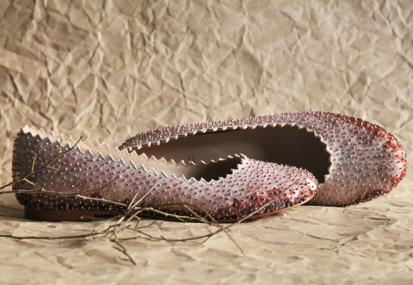 Burnt Grey Glass Slippers