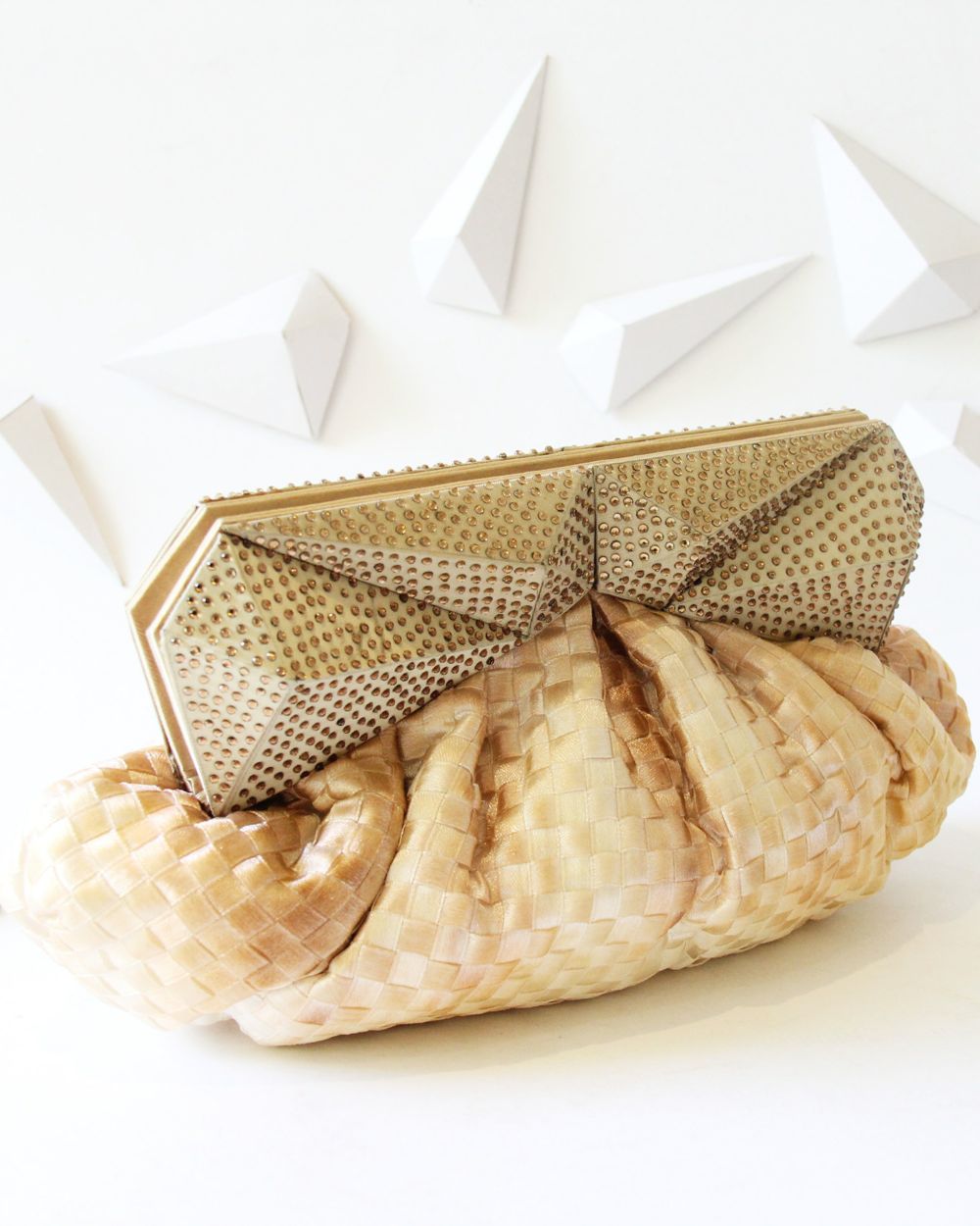 Handwoven Gold Clutch