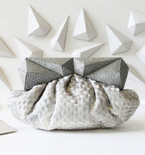 Handwoven Silver-Grey Clutch
