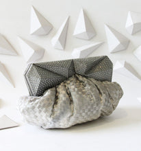 Handwoven Silver-Grey Clutch