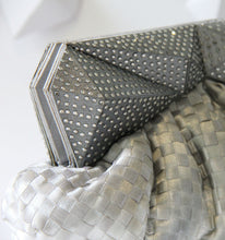 Handwoven Silver-Grey Clutch