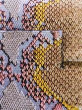 Liliac - Nude Snake Print Leather Clutch
