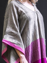 Handwoven Caftan With Pom-Poms