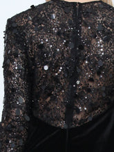 Velvet And Beaded Lace Dress