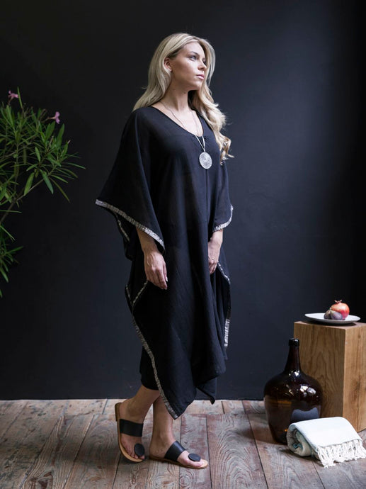 Handwoven Misty Dark Caftan