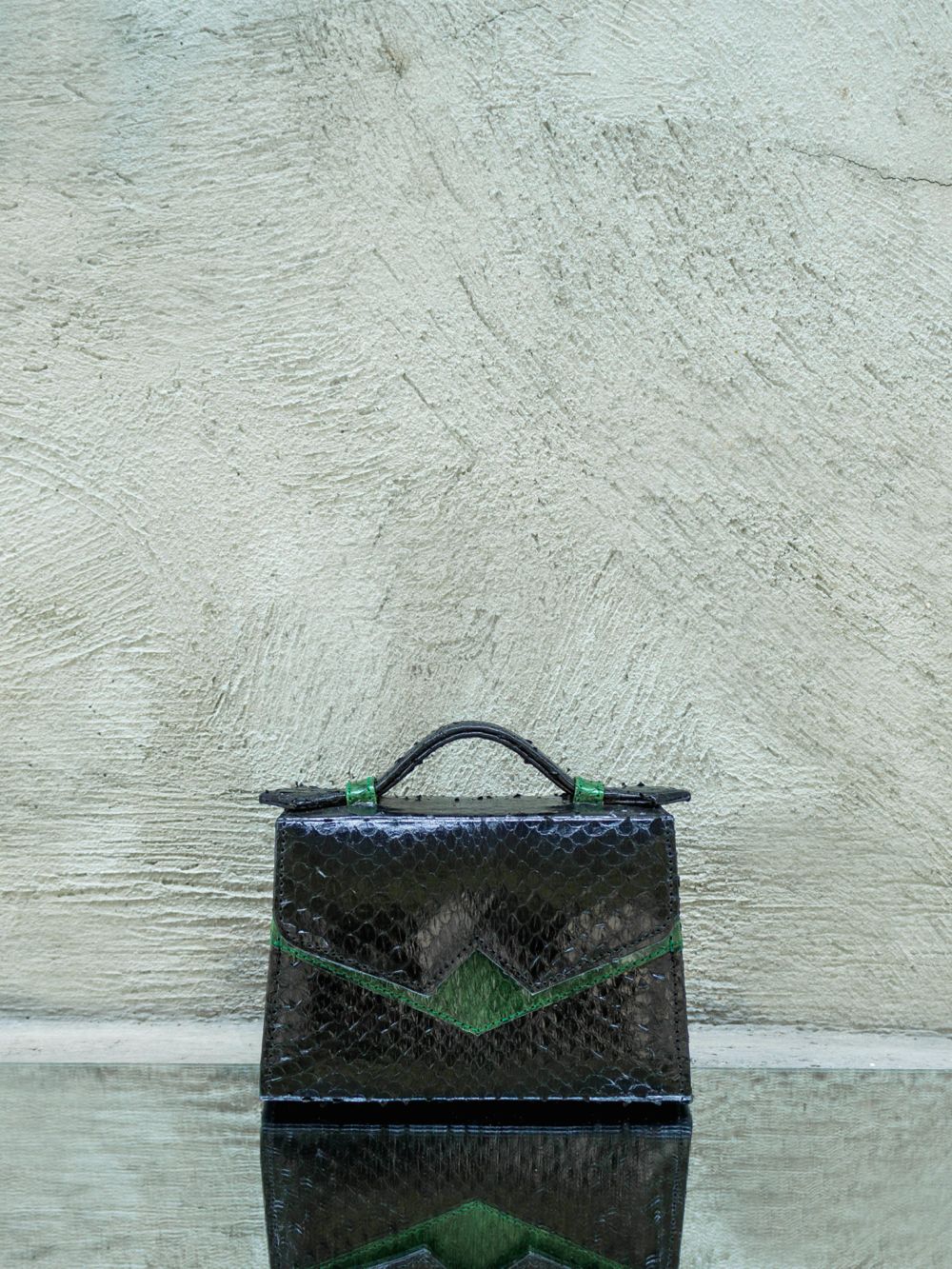 Exotic Black Ayers Skin Handbag