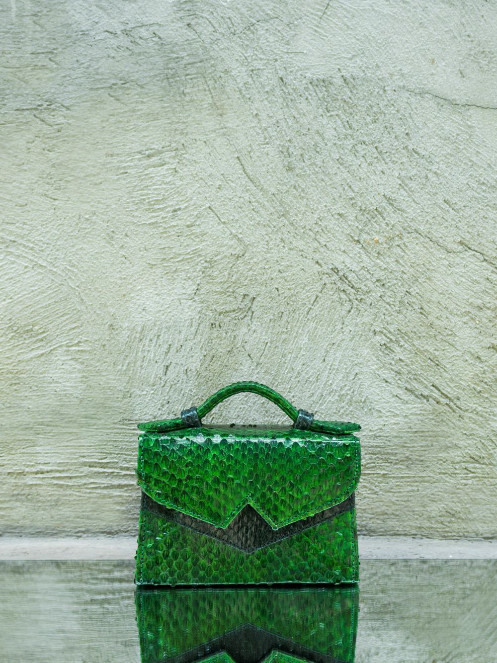 Exotic Ayers Snake Skin Green Handbag