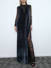 Embellished Lace And Velvet Gown