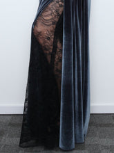 Embellished Lace And Velvet Gown