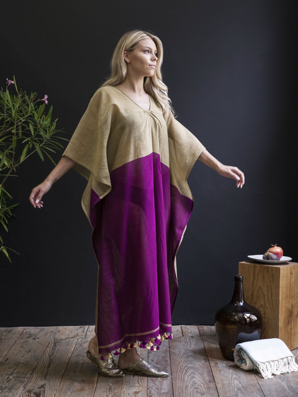 Handwoven Silk-Cotton Caftan