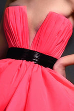 Coral Puff Ball Gown