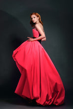 Coral Puff Ball Gown