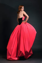 Coral Puff Ball Gown