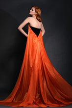 Draped Chiffon Dress and Black Corset