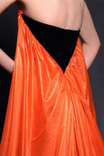 Draped Chiffon Dress and Black Corset