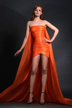 Draped Chiffon Dress and Black Corset