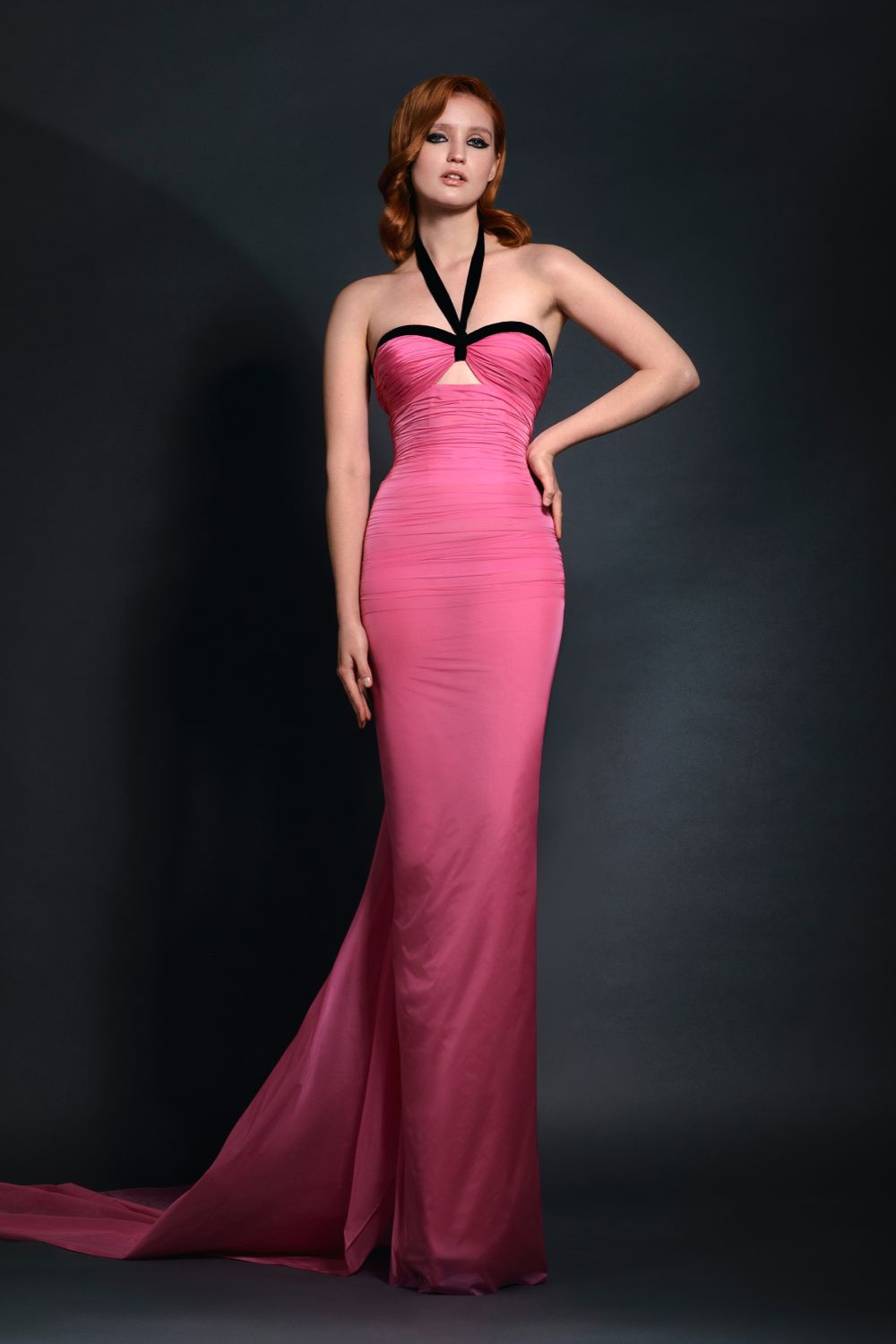 Draped Chiffon Ball Gown