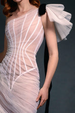 Exquisitely Draped Asymmetrical Gown