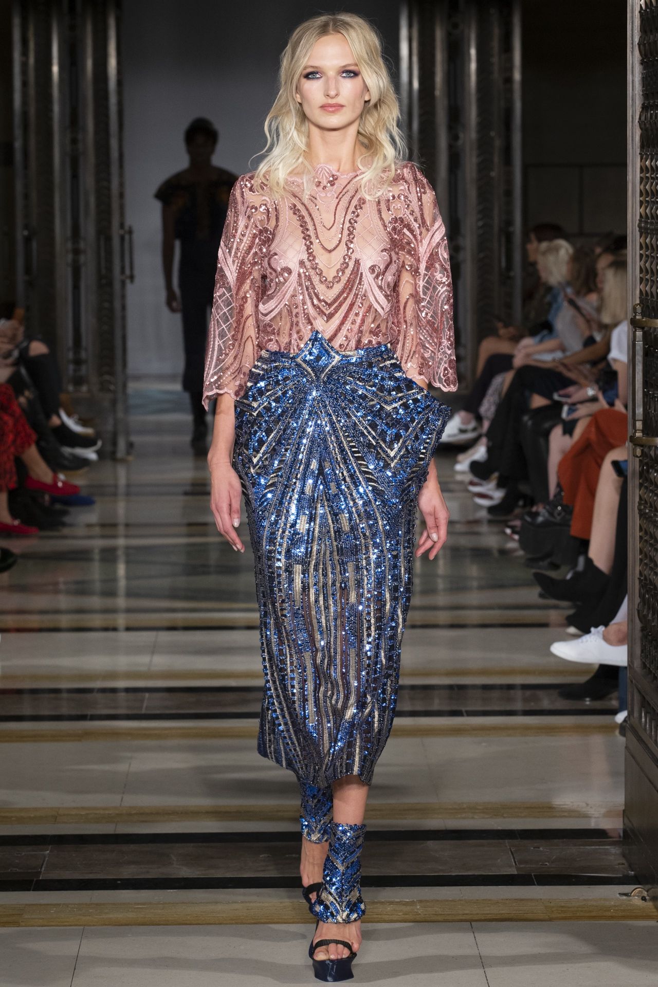 Sequin Embroidered Dress and Skirt