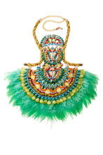 KANDIA EMBELLISHED FEATHER NECKLACE
