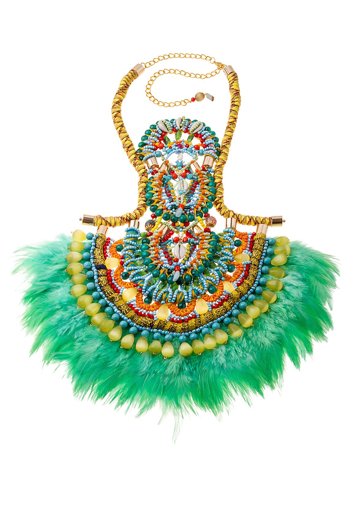 KANDIA EMBELLISHED FEATHER NECKLACE