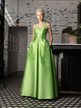 Embellished Pleated Gown