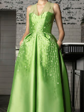 Embellished Pleated Gown