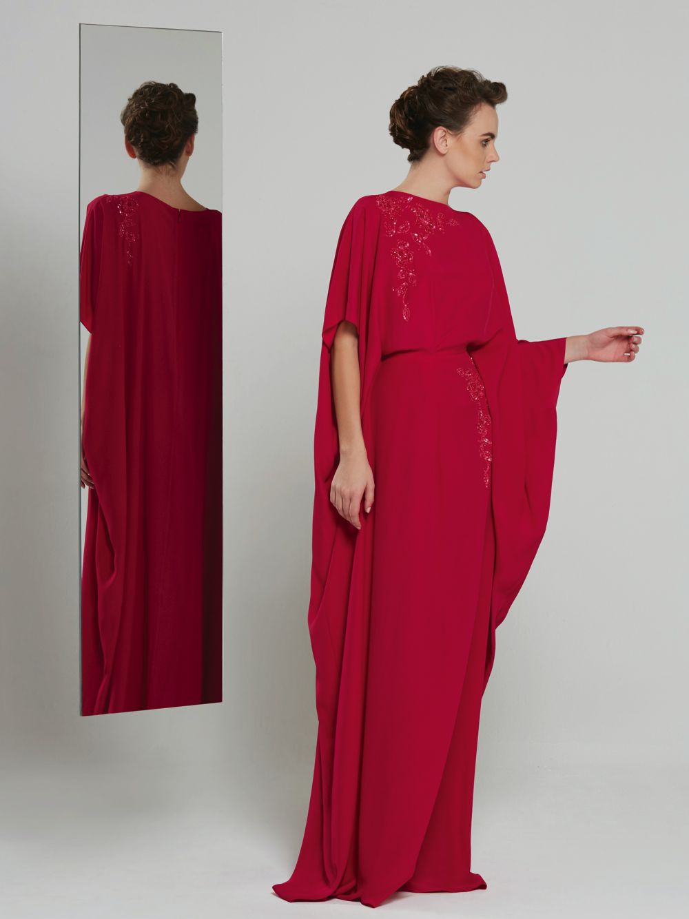 Embellished Crepe Caftan