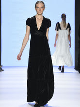 Embroidered Velvet Gown