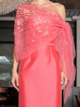 Strapless Tubino Dress, Embellished Shawl & Waist Belt