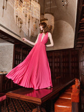 V-Neck Pleated Dress & Waist Belt