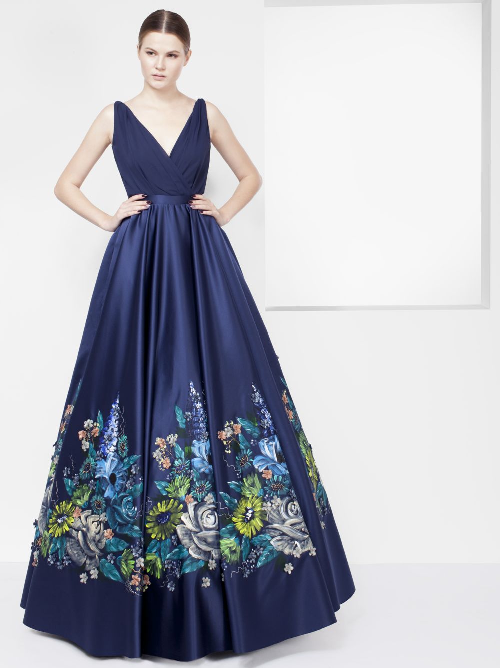 Long Dress With Painted Flowers