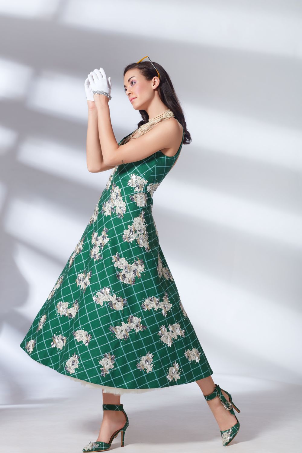 Hand Beaded Suit Dress